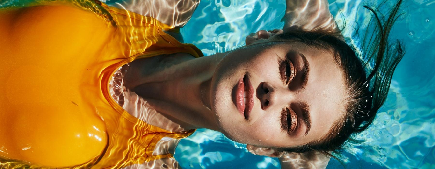 a person swimming underwater